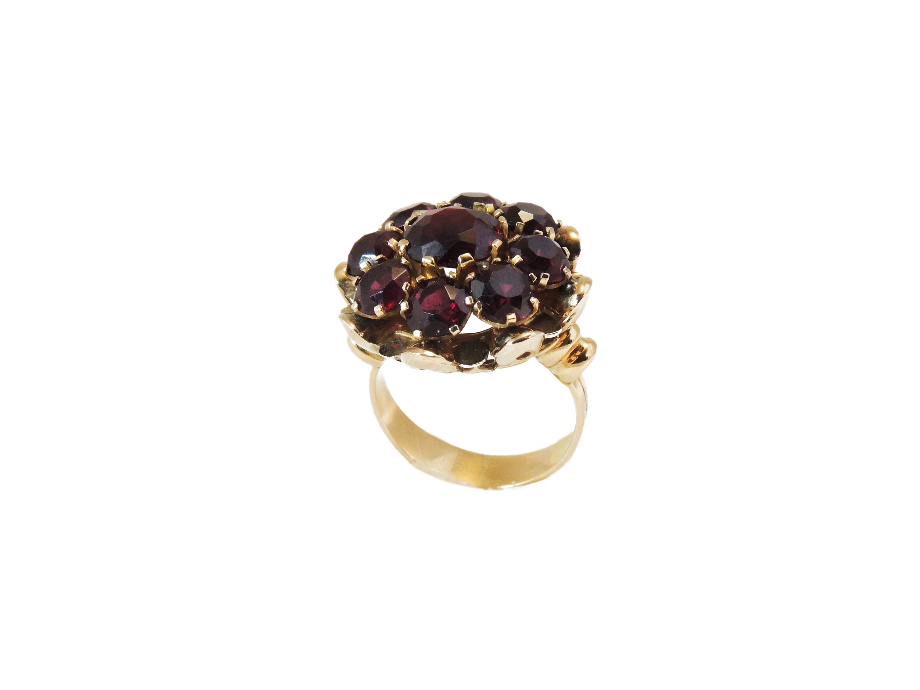 Anello in Oro Giallo con Granati