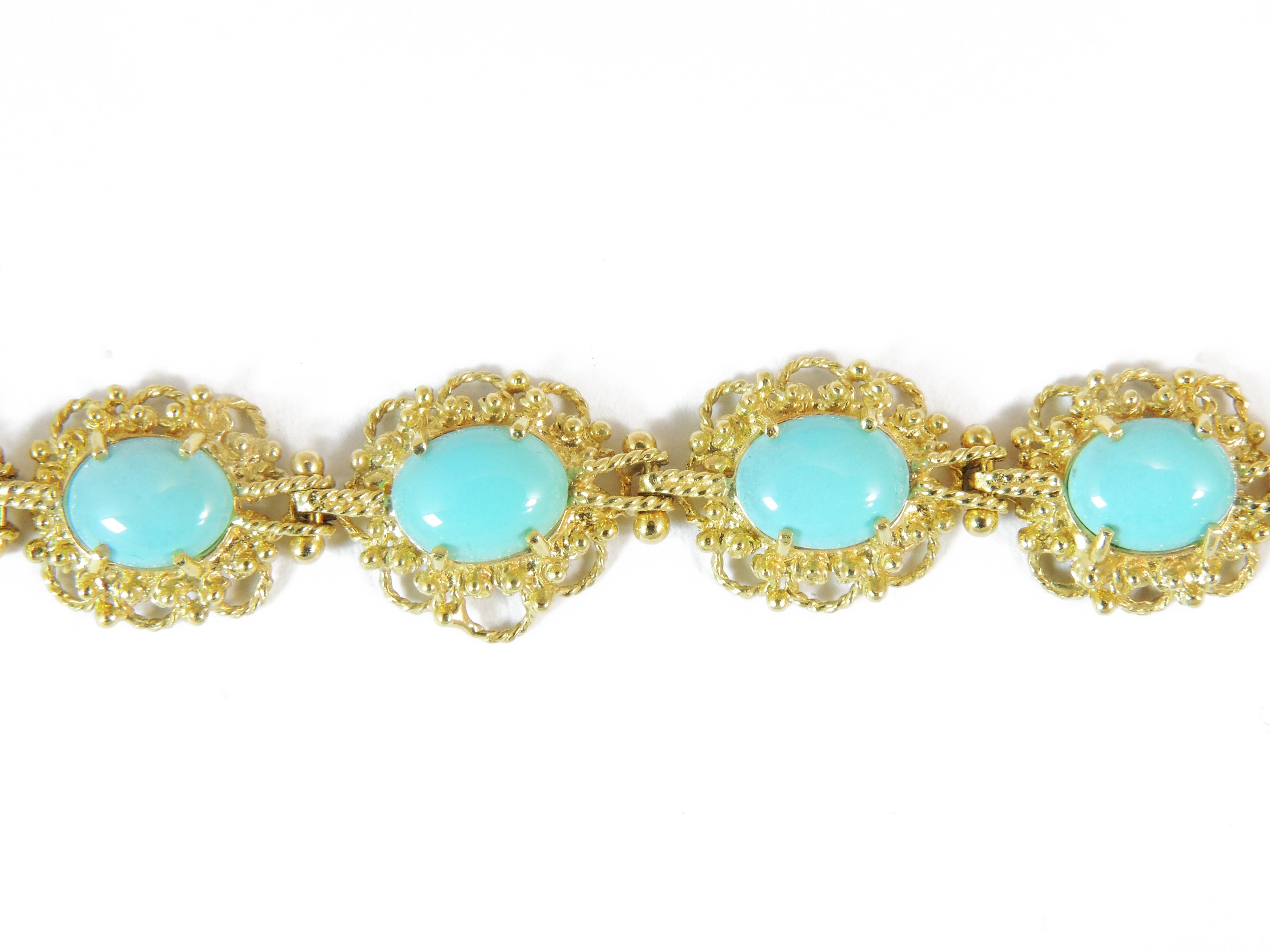 Bracciale in Oro Giallo con Turchesi