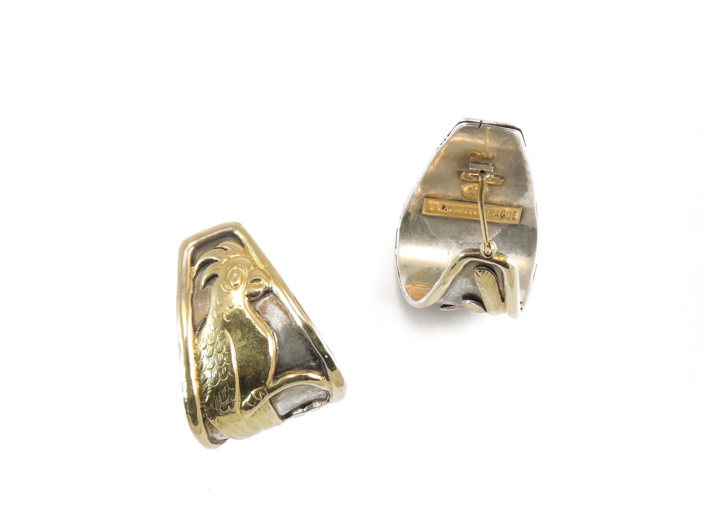 Nouvelle Bague, Orecchini in Oro Giallo e Argento