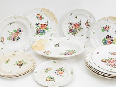 Set di Piatti in Terraglia, Decoro Strasburgo, Società Ceramica Richard