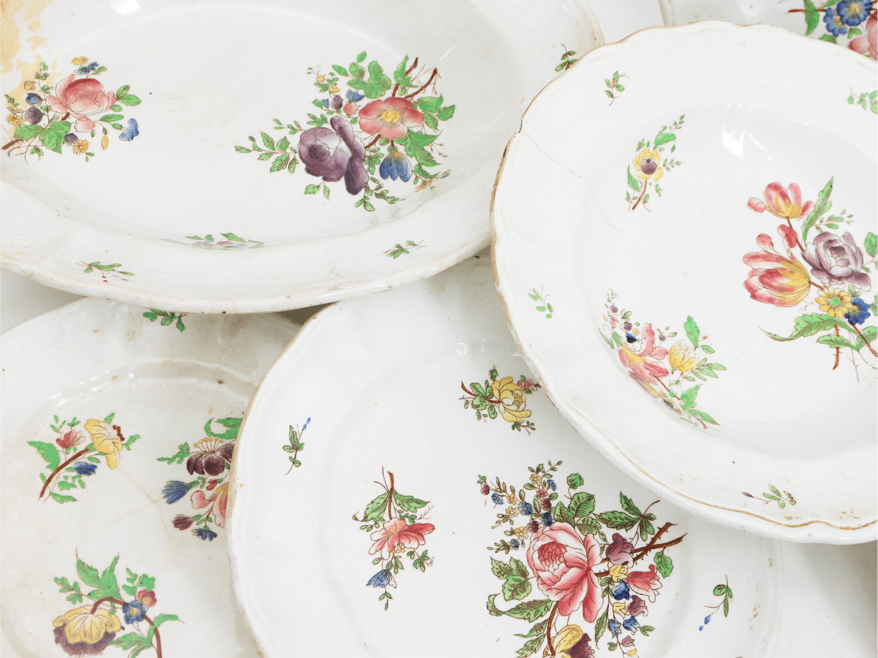 Set di Piatti in Terraglia, Decoro Strasburgo, Società Ceramica Richard
