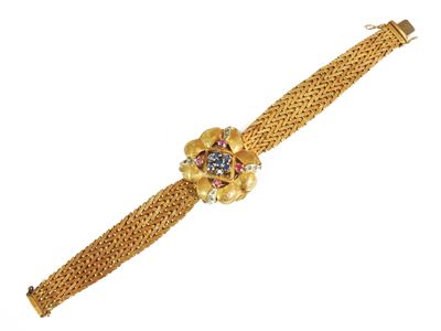 Longines, Orologio Gioiello in Oro Giallo con Rubini, Zaffiri e Smeraldi