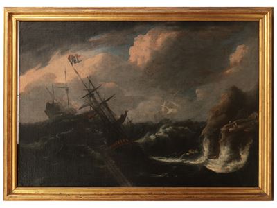 Velieri sul Mare in Tempesta