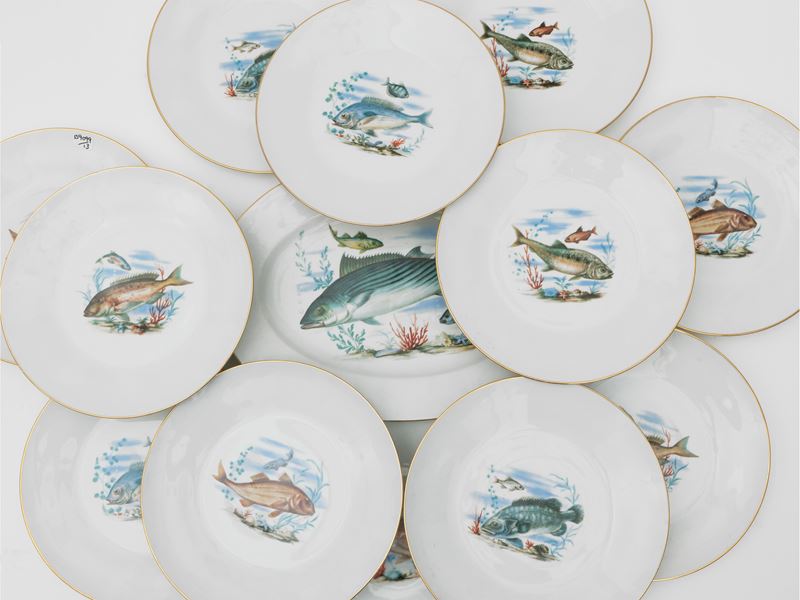 Servizio di Piatti da Pesce in Porcellana, Richard Ginori