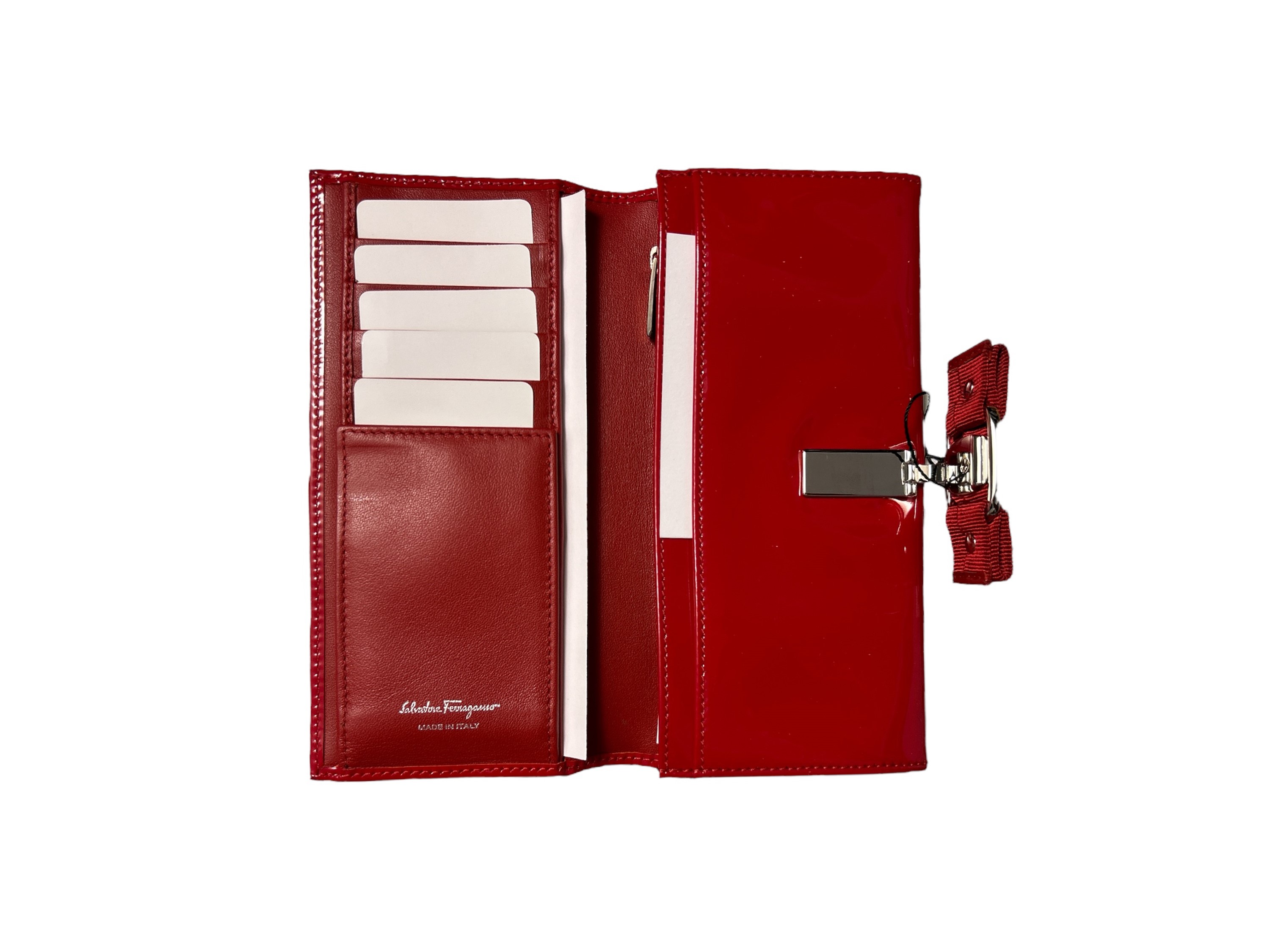 Salvatore Ferragamo, Portafoglio "continental" in Vernice Rossa