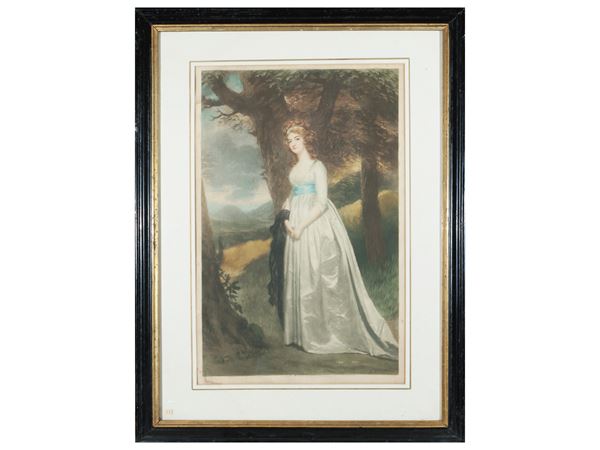 Figura femminile  (XIX secolo)  - Asta Una collezione di stampe - parte II - Maison Bibelot - Casa d'Aste Firenze - Milano