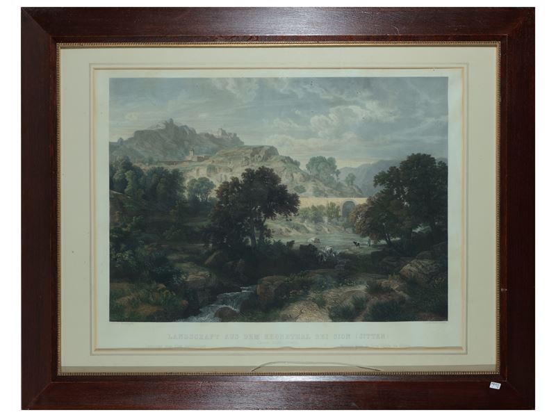 Landschaft Aus Dem Rhonethal Bei Sion (sitten)