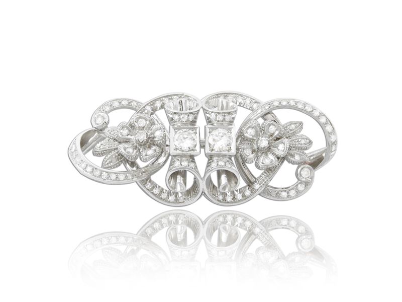 Spilla in Oro Bianco con Diamanti