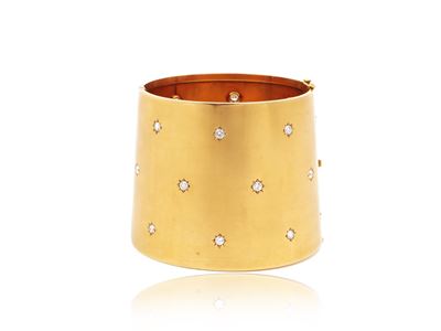 Bracciale Rigido in Oro Giallo con Diamanti