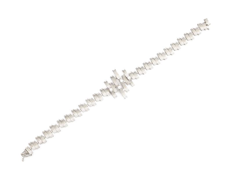 Bracciale in Oro Bianco con Damanti