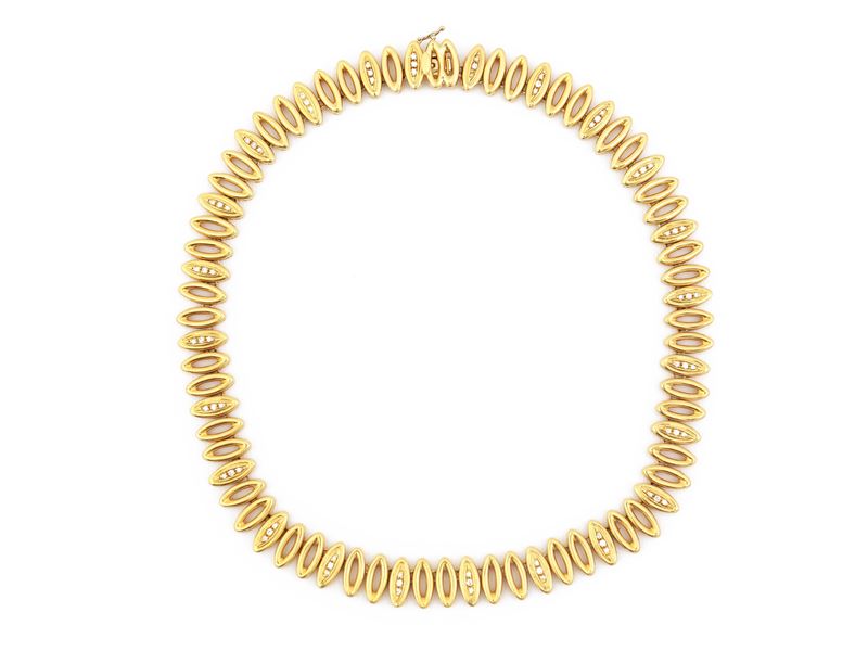 Collana Morbida in Oro Giallo con Diamanti