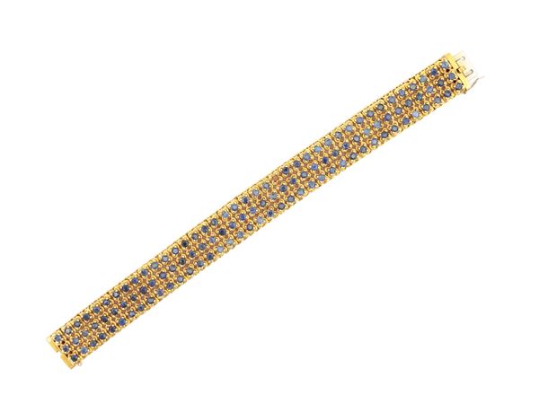 Yellow gold bracelet with sapphires  - Auction Jewels and Watches - Maison Bibelot - Casa d'Aste Firenze - Milano