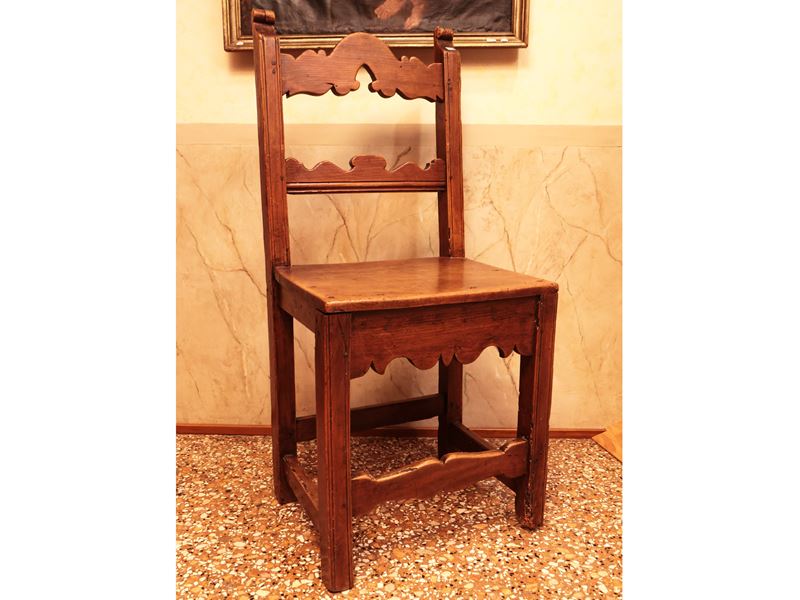 Coppia di Sedie Rustiche in Legno Tenero