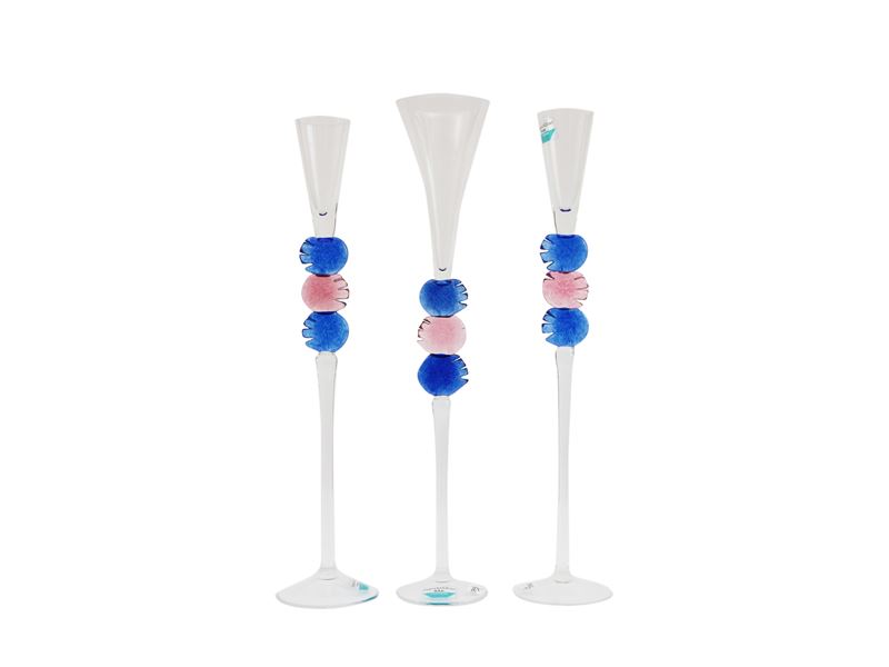 Serie di Tre Alti Calici Barovier & Toso della Serie B.a.g.