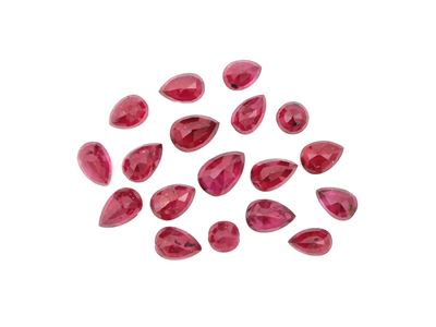 Lotto di Diciotto Rubini Naturali