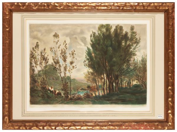 Paesaggio  (XX secolo)  - Asta Una collezione di stampe - parte II - Maison Bibelot - Casa d'Aste Firenze - Milano