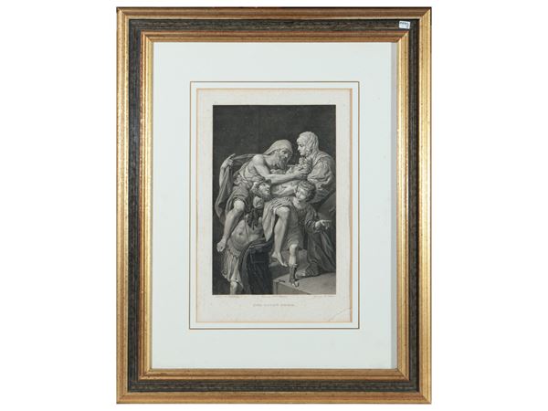 Enée sauvant Anchise  (XVIII/XIX secolo)  - Asta Una collezione di stampe - parte II - Maison Bibelot - Casa d'Aste Firenze - Milano