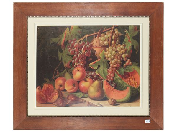 Natura morta con frutta  (Fine del XIX secolo)  - Asta Una collezione di stampe - parte II - Maison Bibelot - Casa d'Aste Firenze - Milano