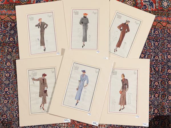 Fashion sketches  (First half of the 20th century)  - Auction A print collection - II part - Maison Bibelot - Casa d'Aste Firenze - Milano