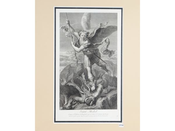 Saint Michel  (Metà del XVIII secolo)  - Asta Una collezione di stampe - parte II - Maison Bibelot - Casa d'Aste Firenze - Milano