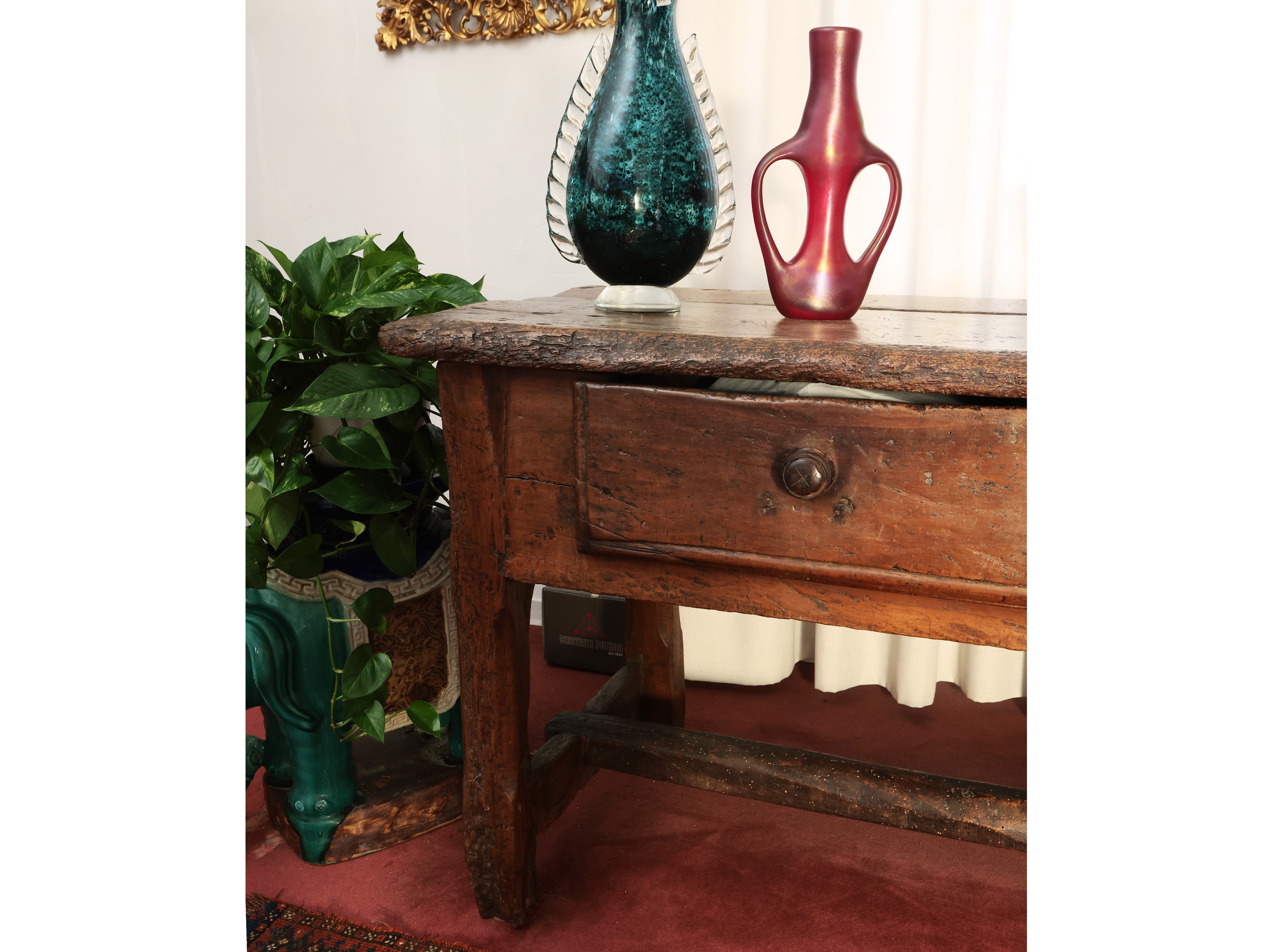 Grande Tavolo Console Rustico in Noce