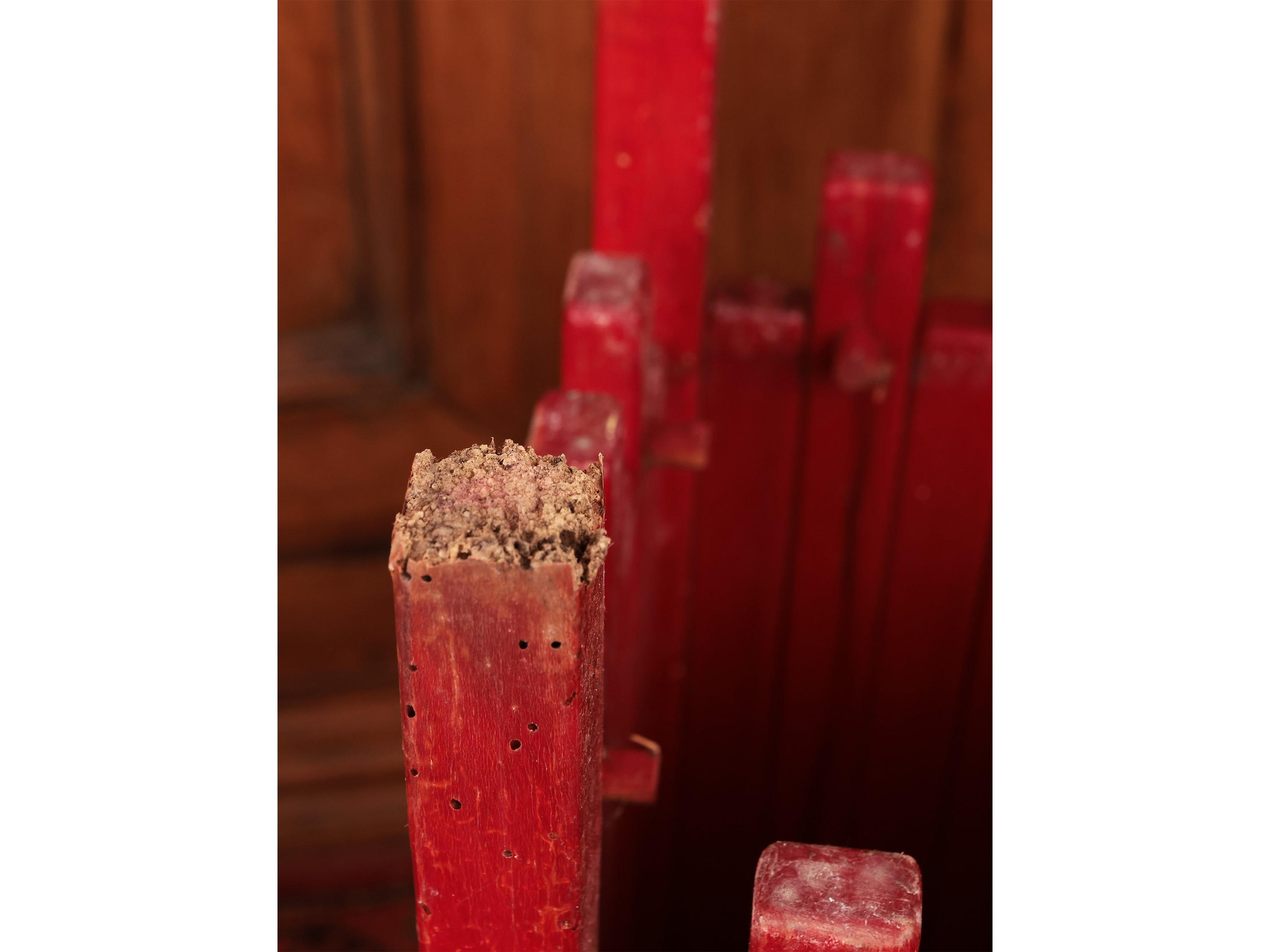 Portaombrelli in Legno Laccato Rosso, Ettore Sottsass per Poltronova, 1962