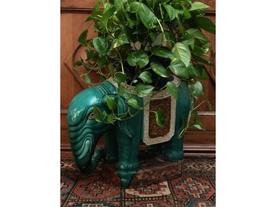 Sgabello Portavasi in Ceramica Smaltata