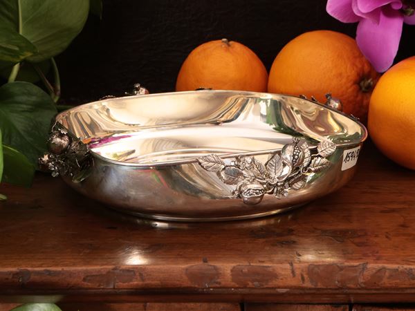 Cestino centrotavola in argento 925, Masi e Zaccaro Firenze