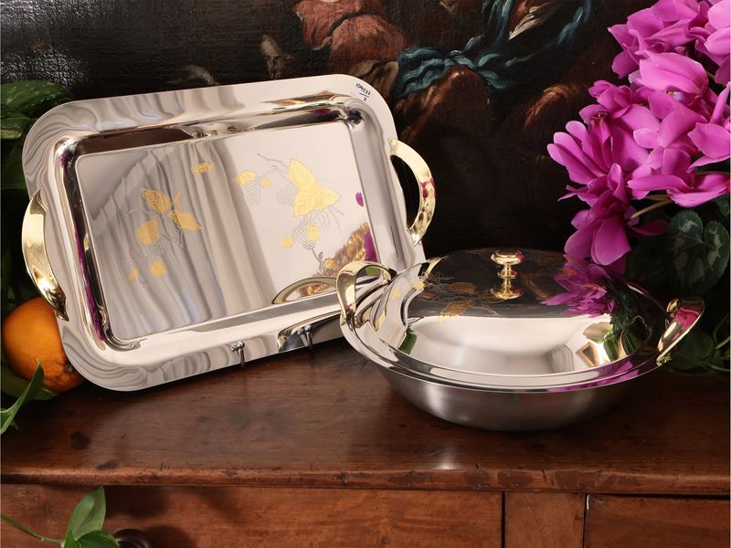 Set di Accessori a Servire in Metallo Argentato, Futura