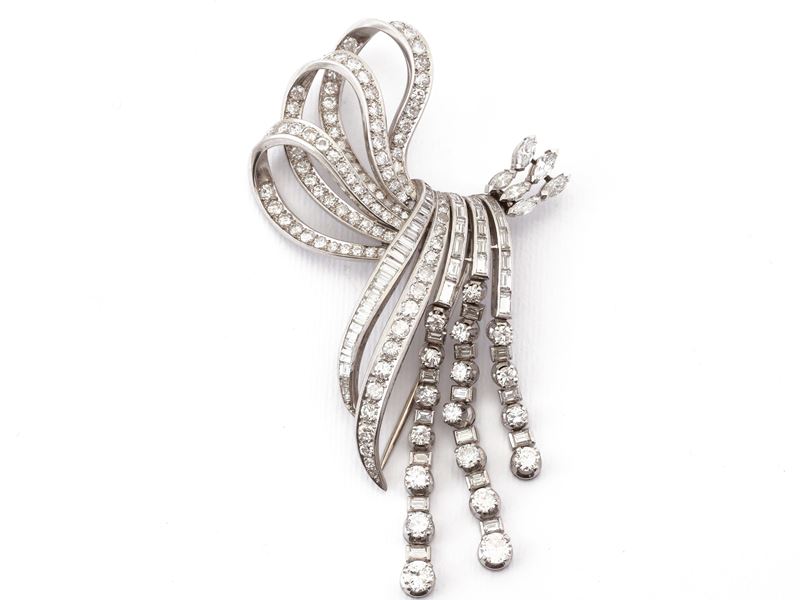 Spilla in Oro Bianco con Diamanti