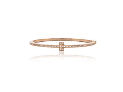 Tiffany & Co 'tiffany T', Bracciale Rigido Wire in Oro Rosa e Diamanti