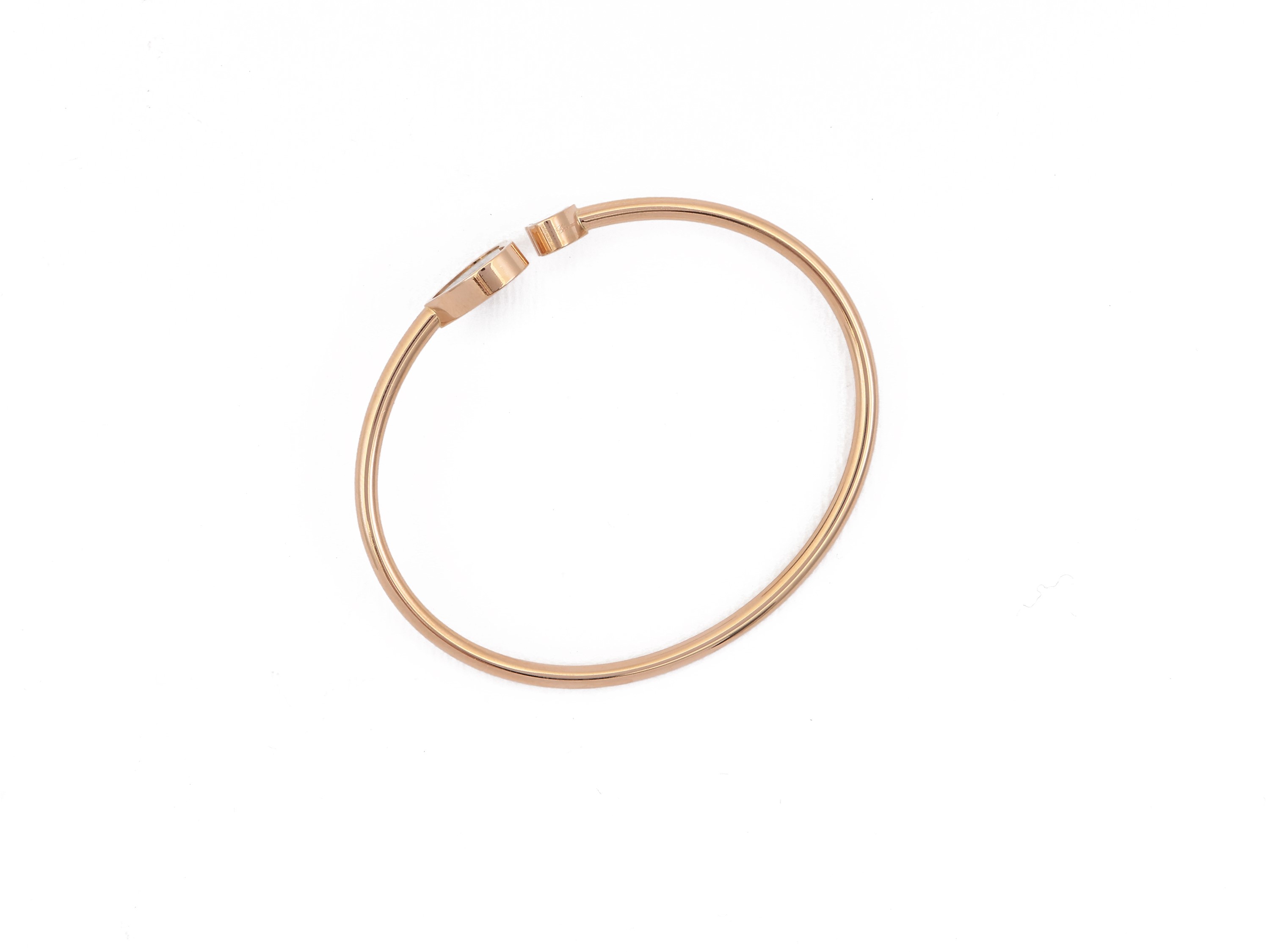 Chopard, Bracciale Rigido 'happy Hearts' in Oro Rosa con Diamante e Madreperla