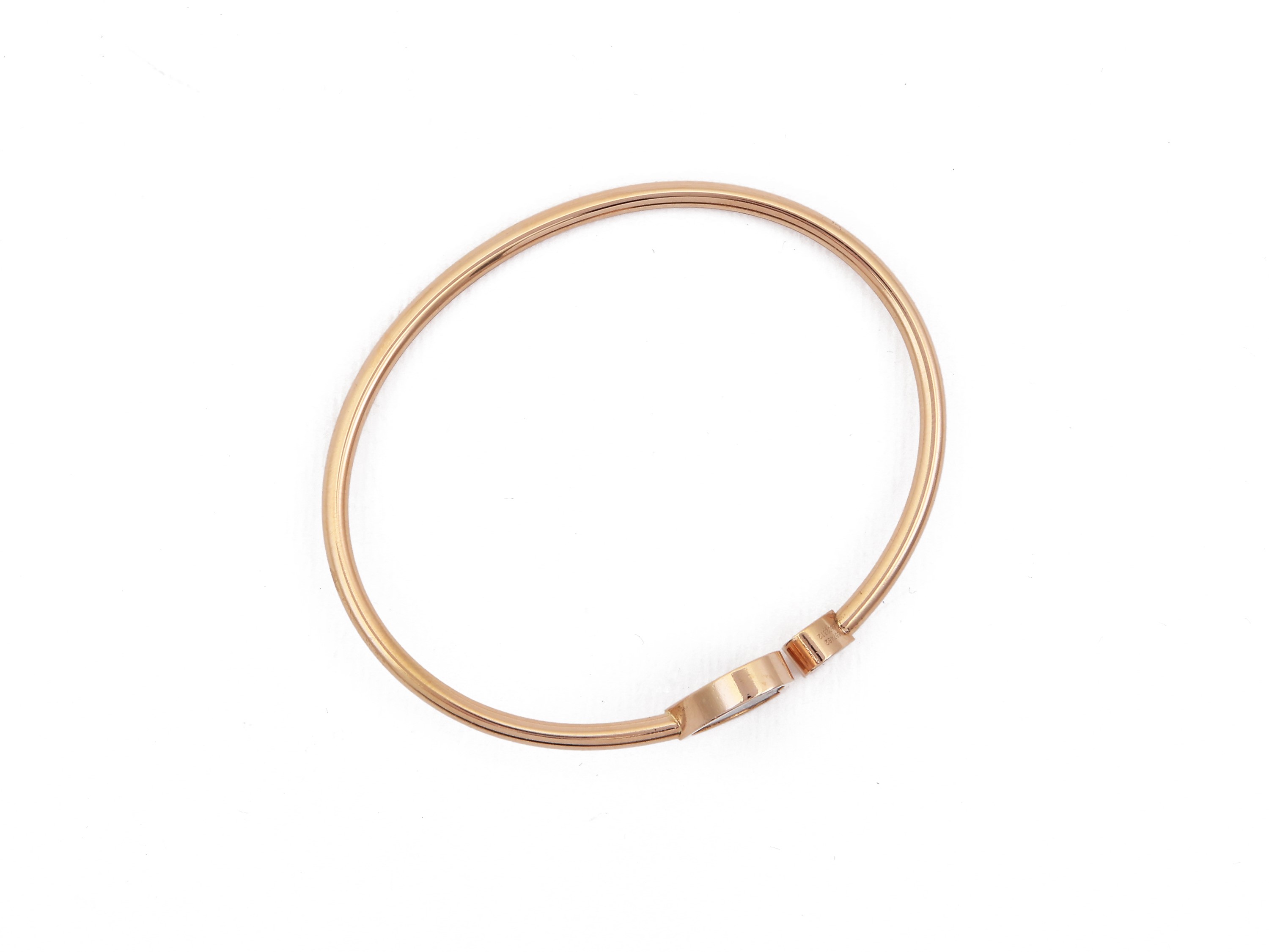 Chopard, Bracciale Rigido 'happy Hearts' in Oro Rosa con Diamante e Malachite