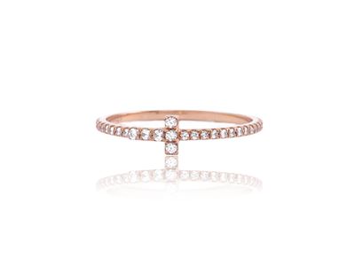 Tiffany & Co 'tiffany T', Fedina Wire in Oro Rosa con Diamanti