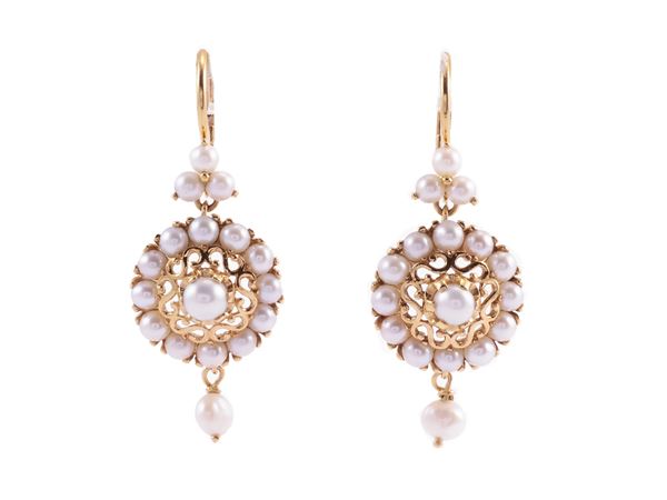 Dolce & Gabbana, orecchini 'Romance' in oro giallo con perle coltivate