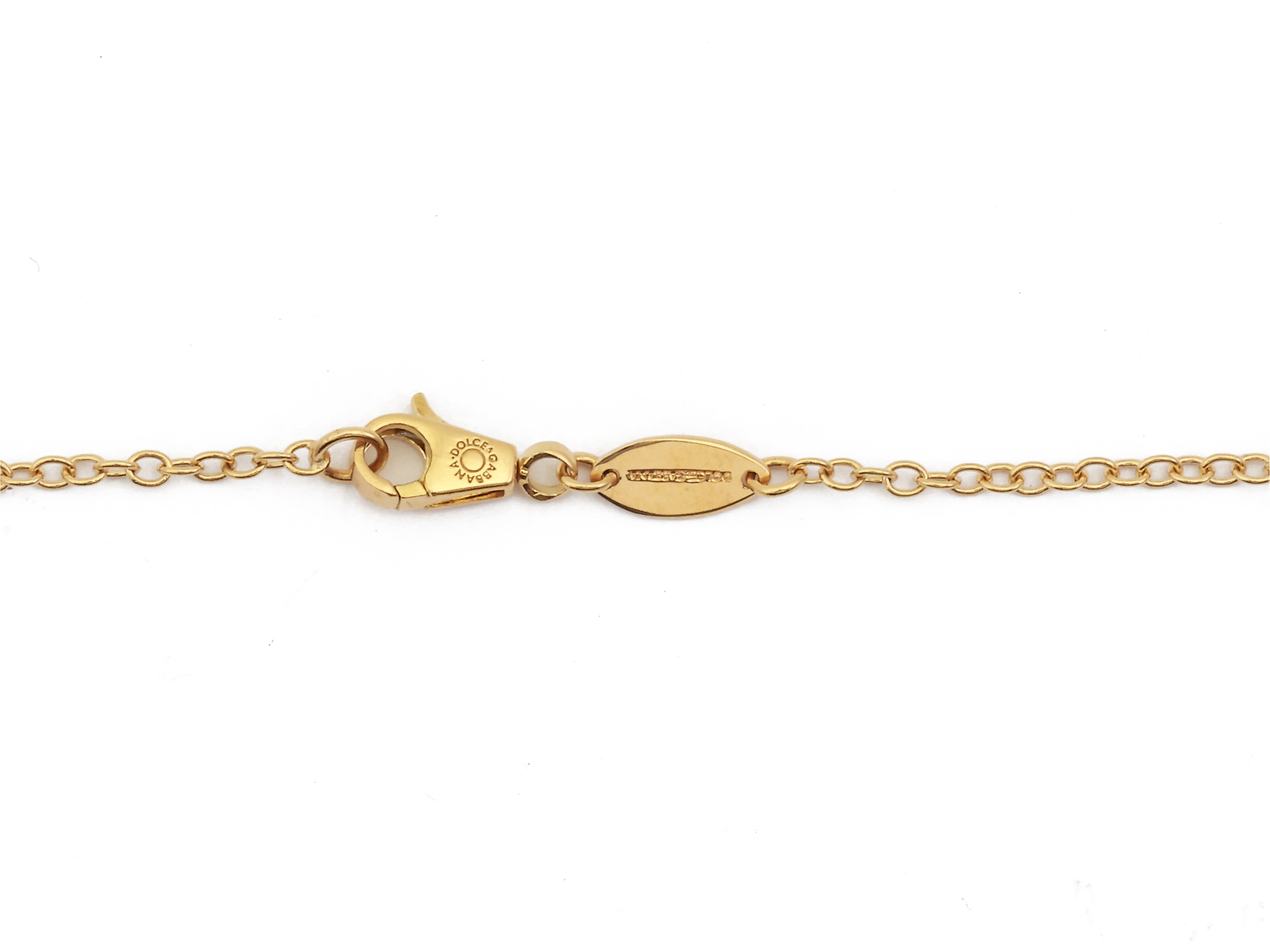 Dolce & Gabbana, Catenina con Pendente Votivo in Oro Giallo