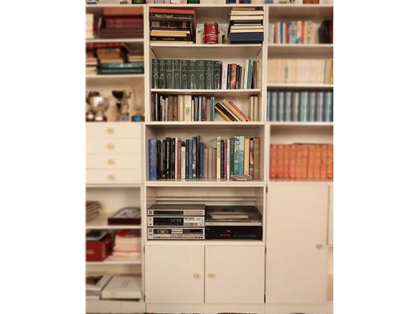 Libreria modulare in laminato bianco Cub8, Angelo Mangiarotti per Poltronova, 1968