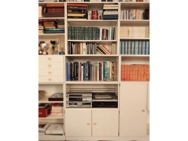 Cub8 modular bookcase in white laminate, Angelo Mangiarotti for Poltronova, 1968