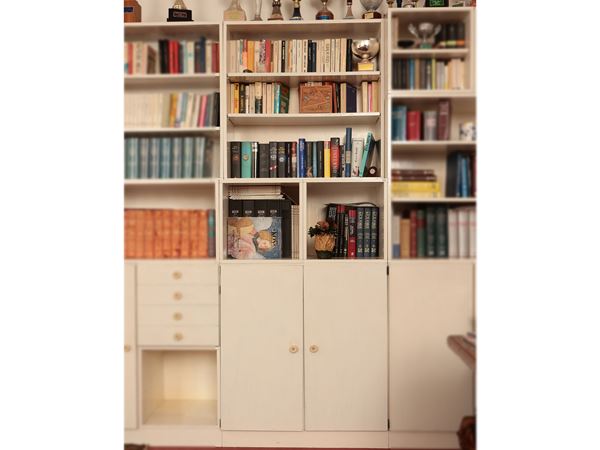 Cub8 modular bookcase in white laminate, Angelo Mangiarotti for Poltronova, 1968  - Auction The modern house - Maison Bibelot - Casa d'Aste Firenze - Milano