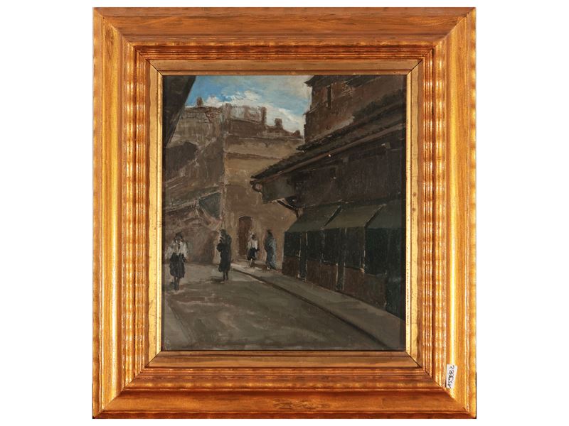 Scuola Toscana della Metà del XX Secolo - Scorcio di Ponte Vecchio, Opera Attribuibile a Luigi Mi...
