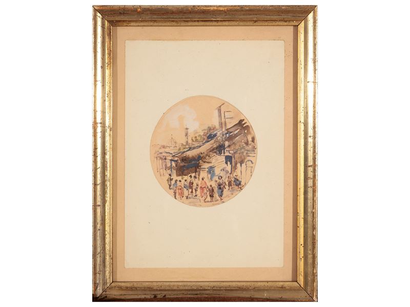 Scuola Italiana - Scorcio di Strada su Ponte Vecchio