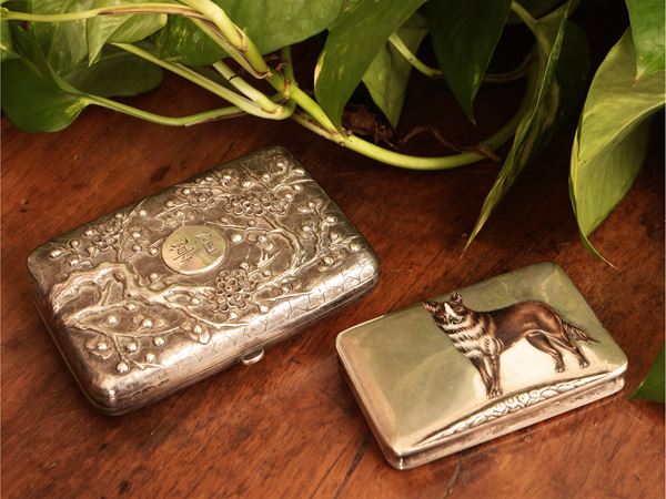 Two small silver boxes