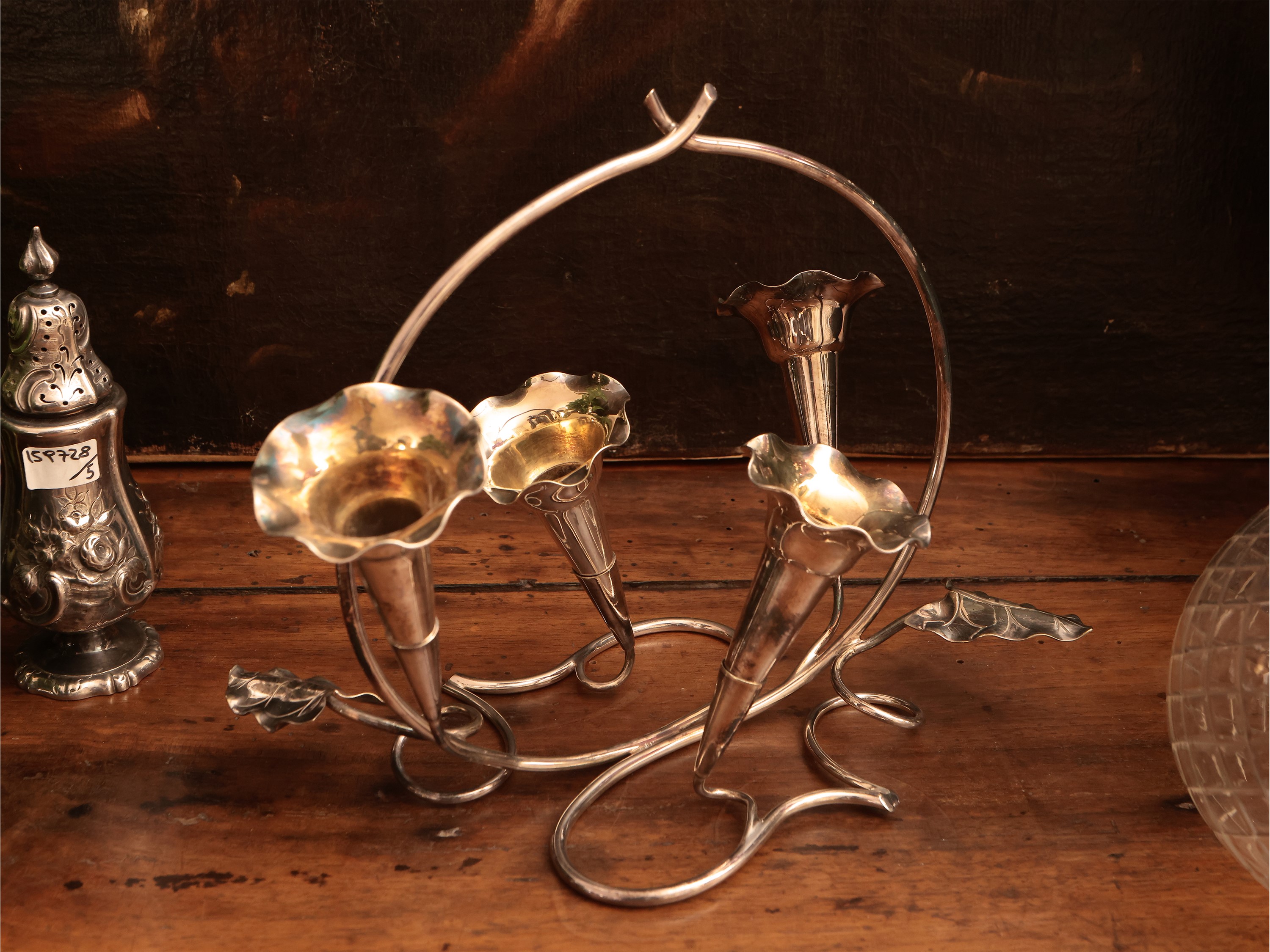 Accessori per la Tavola in Metallo Argentato e Cristallo