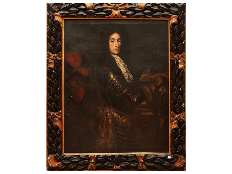 Scuola Piemontese del XVII Secolo - Ritratto di Carlo Emanuele II di Savoia in Armatura
