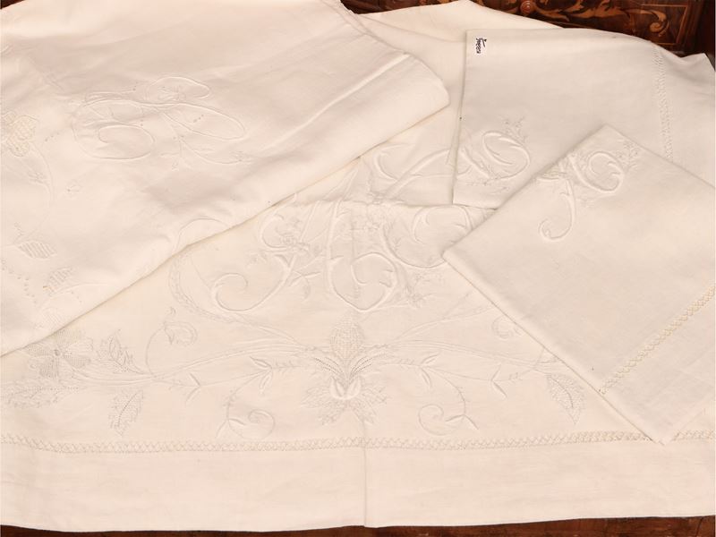 Due Lenzuola in Lino Bianco