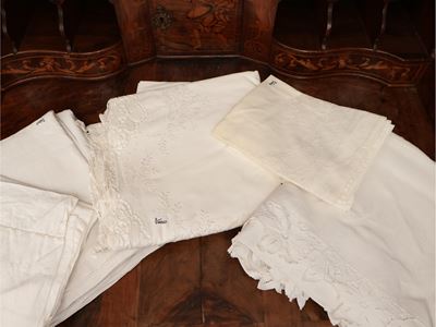 Assortimento di Biancheria per Letto Matrimoniale in Lino e Cotone