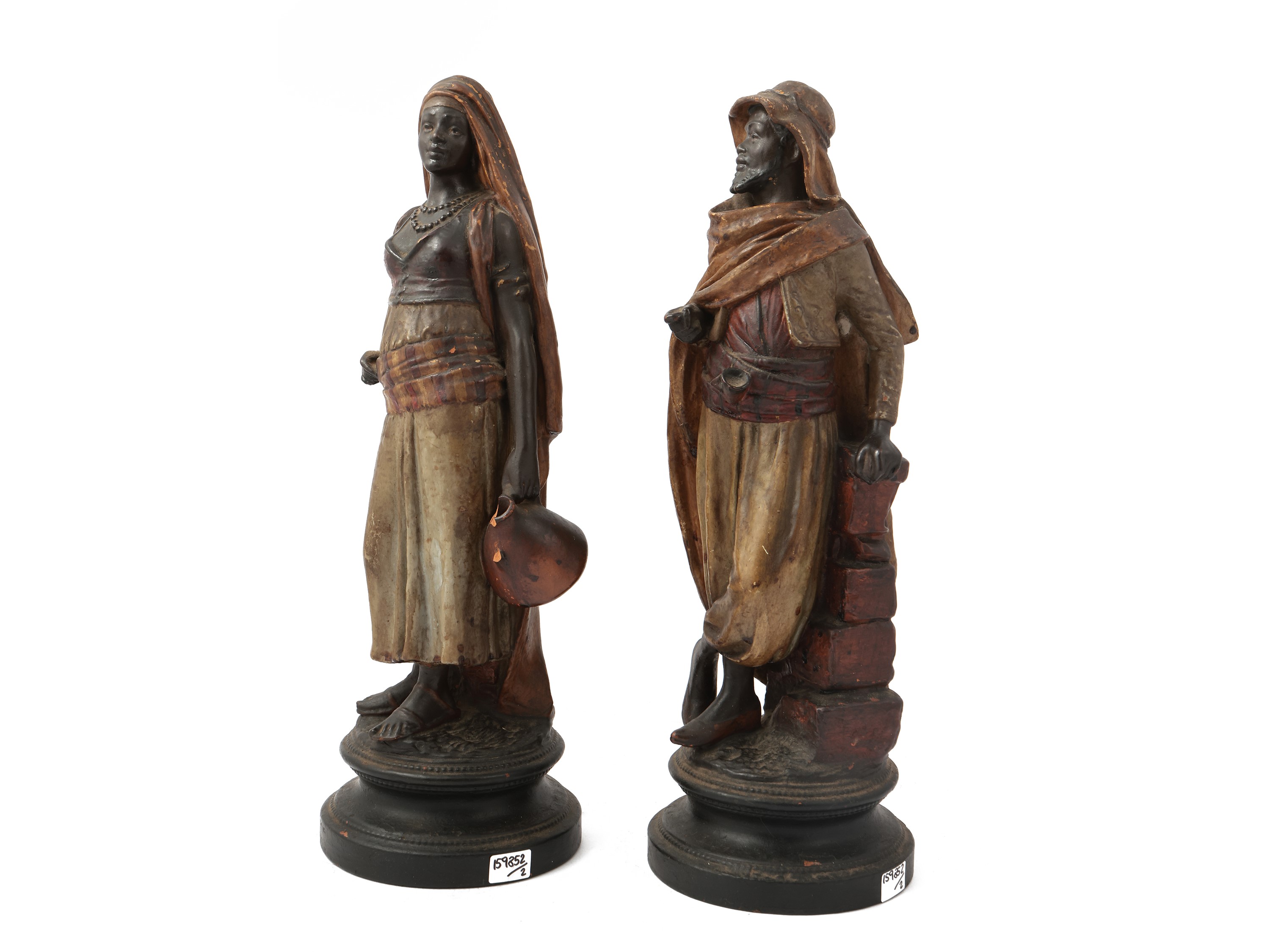 Coppia di Figure in Terracotta Policroma