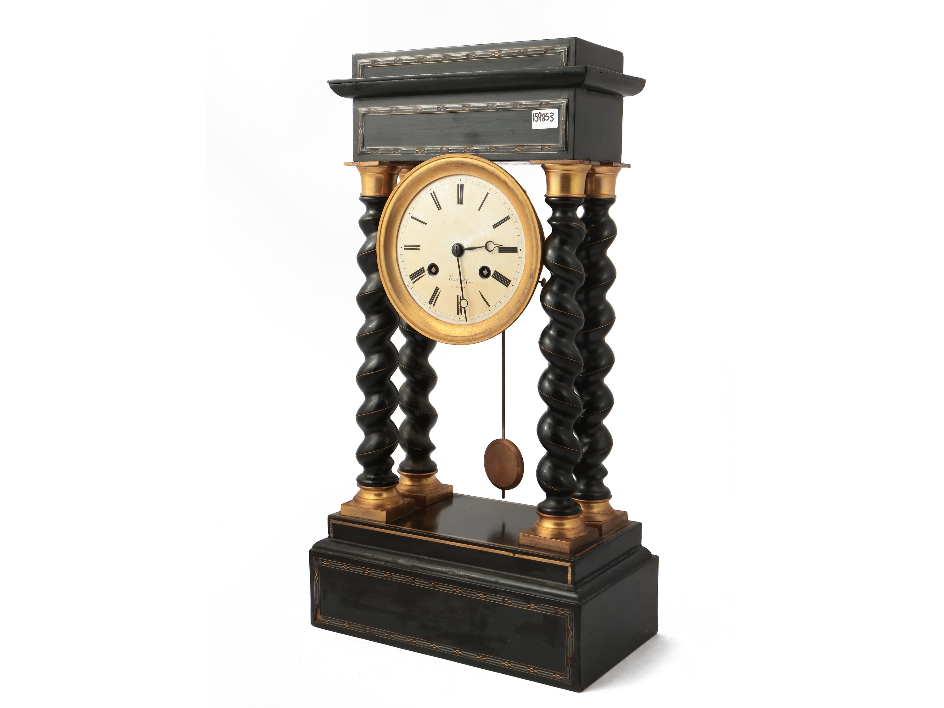 Orologio da Tavolo in Legno Ebanizzato, Constantin À Paris