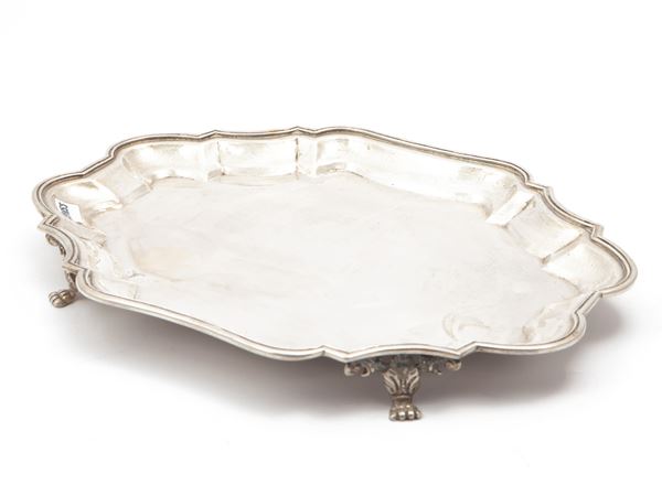 Silver centerpiece tray  - Auction Lazzi's House - second part   Murano Furniture and Glass - Maison Bibelot - Casa d'Aste Firenze - Milano