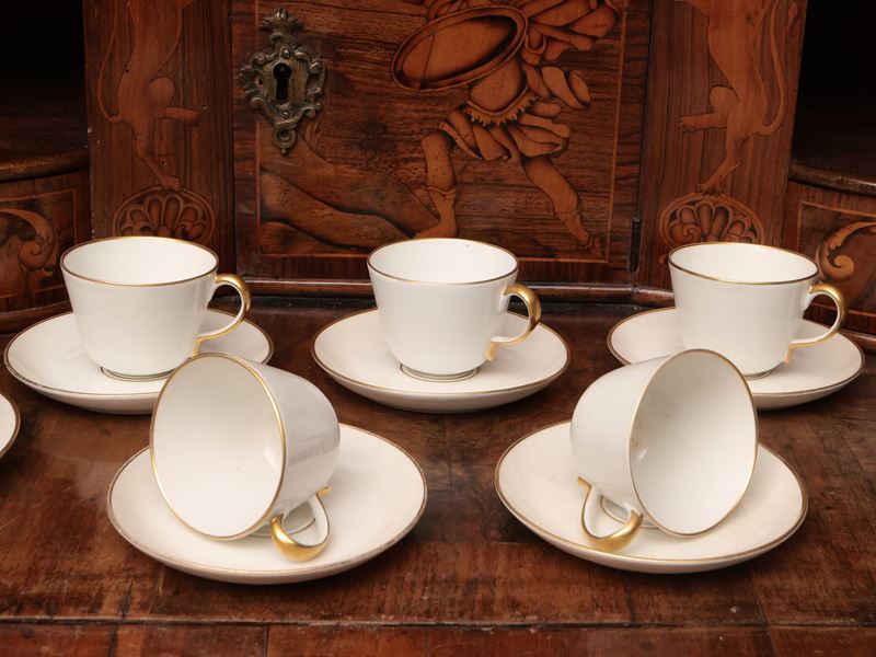 Serie di Sei Tazzine da Caffè in Porcellana, Richard Ginori